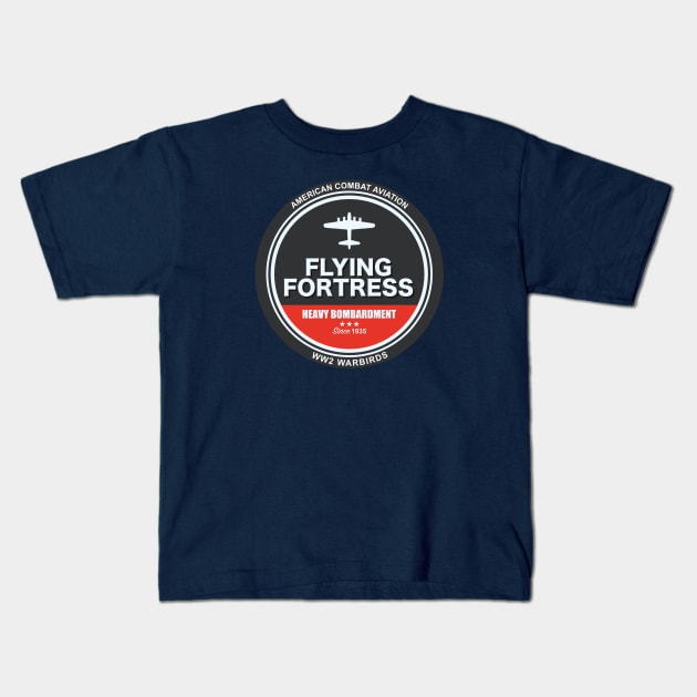 B-17 Flying Fortress Patch Kids T-Shirt by TCP